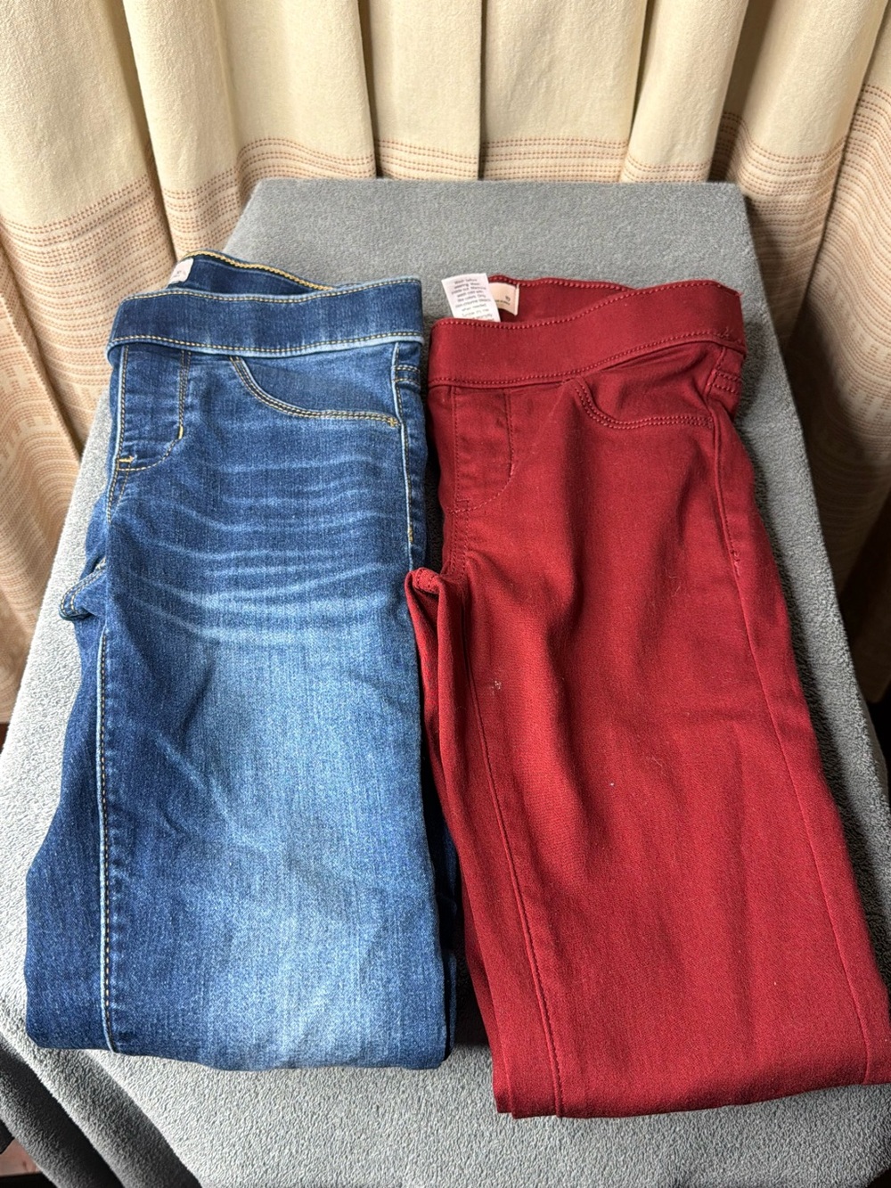 SO Size 10 Bundle Denim Jeans and Burgundy Stretch Skinny Jeggings